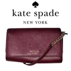 Kate Spade New York Cherry Juice Leather Ava Flap Chain Wallet Crossbody Bag